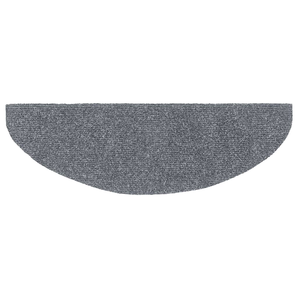 Stair Mats Self-Adhesive 15 pcs. 65x21x4 cm Light Grey Semi-Circular Large