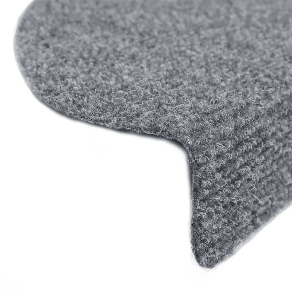 Stair Mats Self-Adhesive 15 pcs. 65x21x4 cm Light Grey Semi-Circular Large