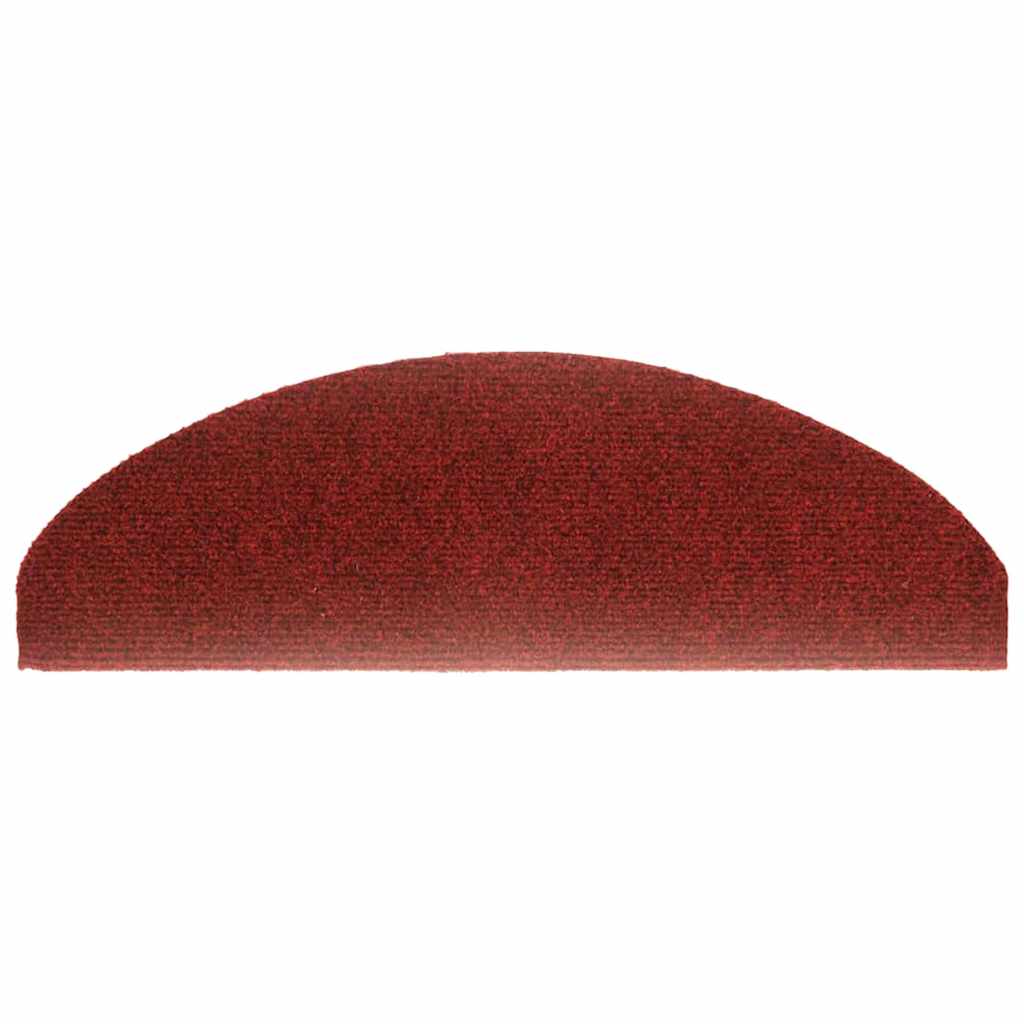 15-tlg Selbstklebende Treppenmatten Nadelvlies 65x21x4cm Rot