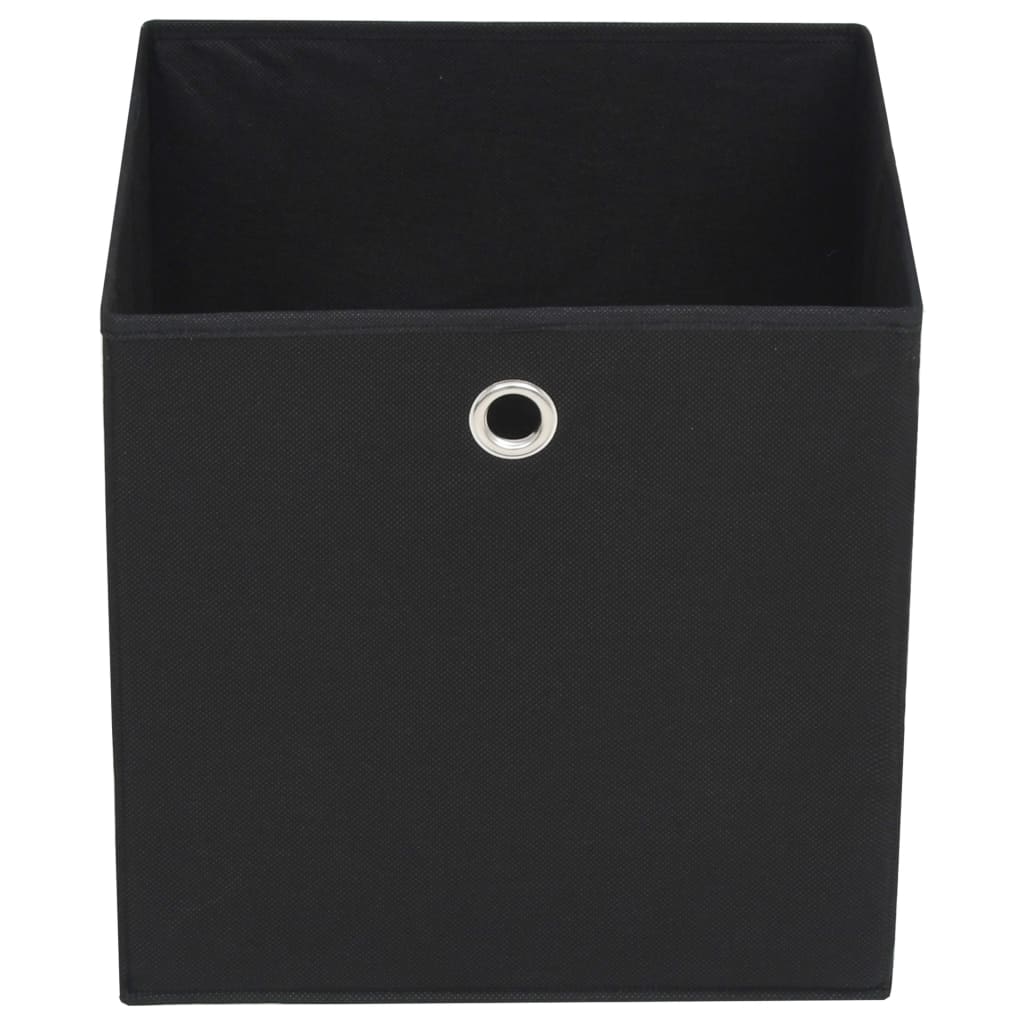 Storage Boxes 10 pcs. Non-woven Fabric 32 x 32 x 32 cm Black