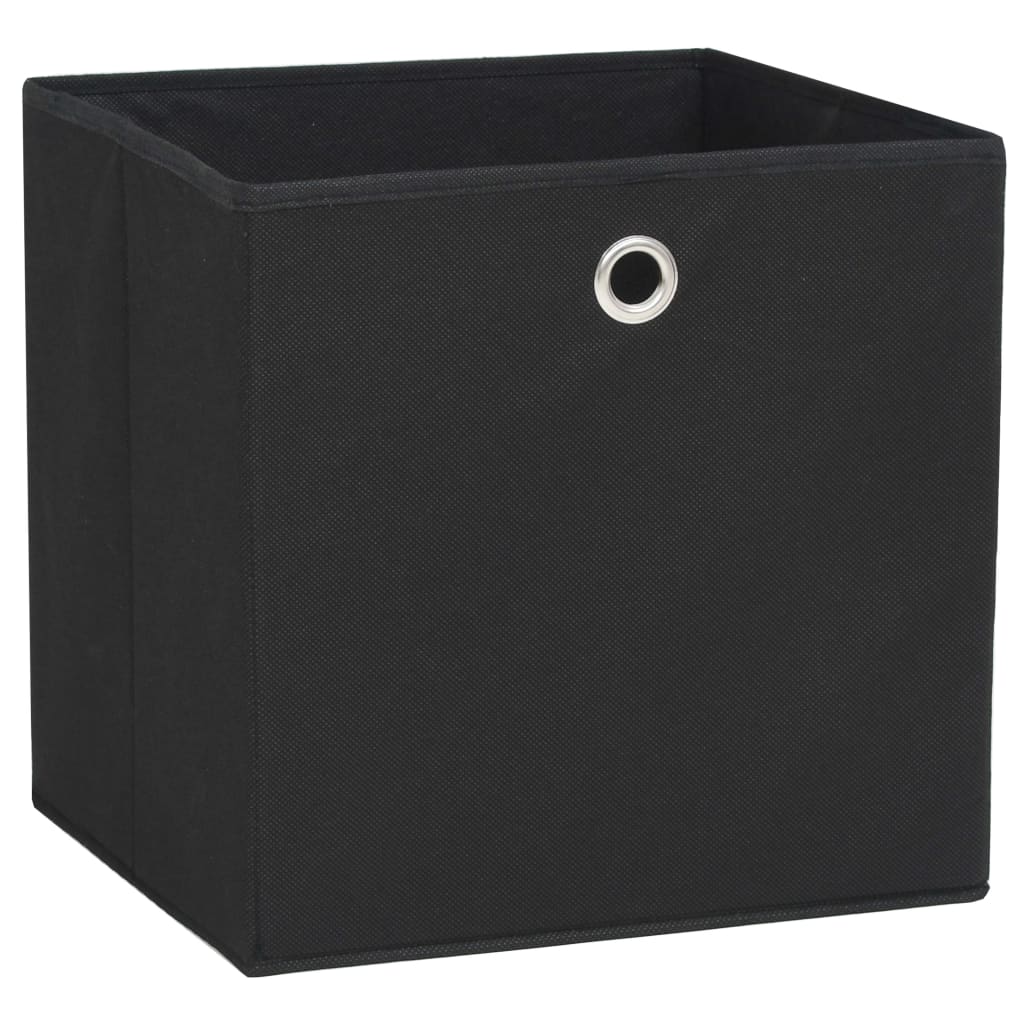 Storage Boxes 10 pcs. Non-woven Fabric 32 x 32 x 32 cm Black