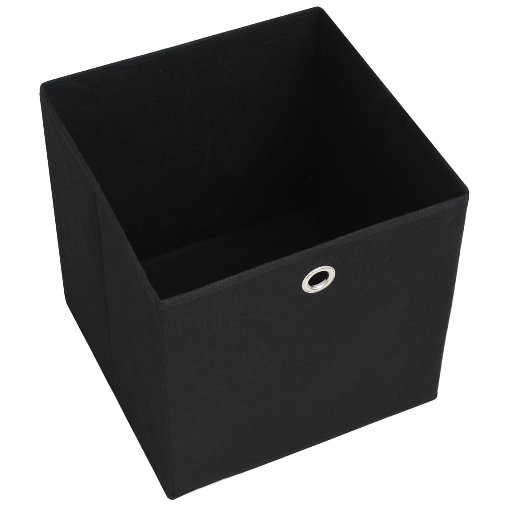 Storage Boxes 10 pcs. Non-woven Fabric 32 x 32 x 32 cm Black