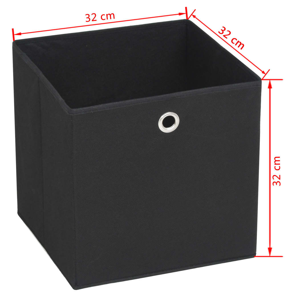 Storage Boxes 10 pcs. Non-woven Fabric 32 x 32 x 32 cm Black
