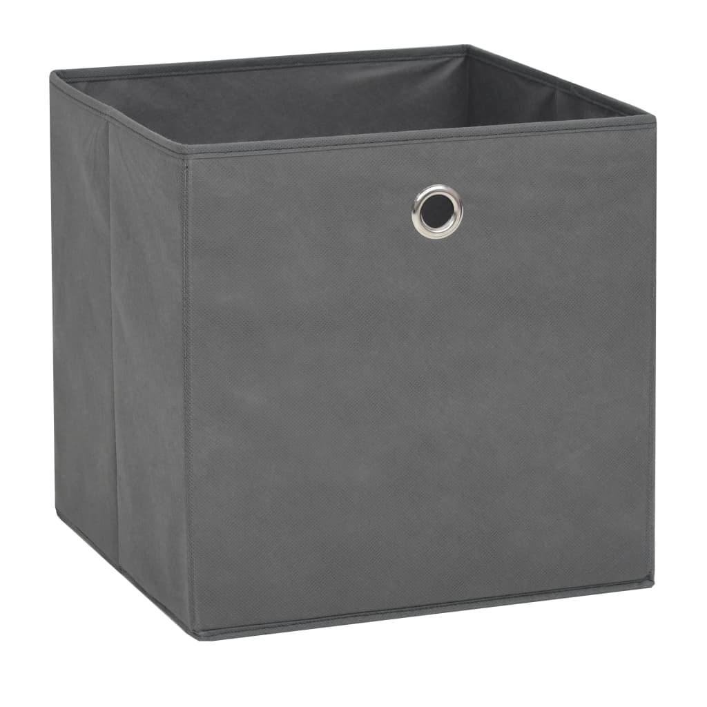 Storage Boxes 10 pcs. Non-Woven Fabric 32 x 32 x 32 cm Grey