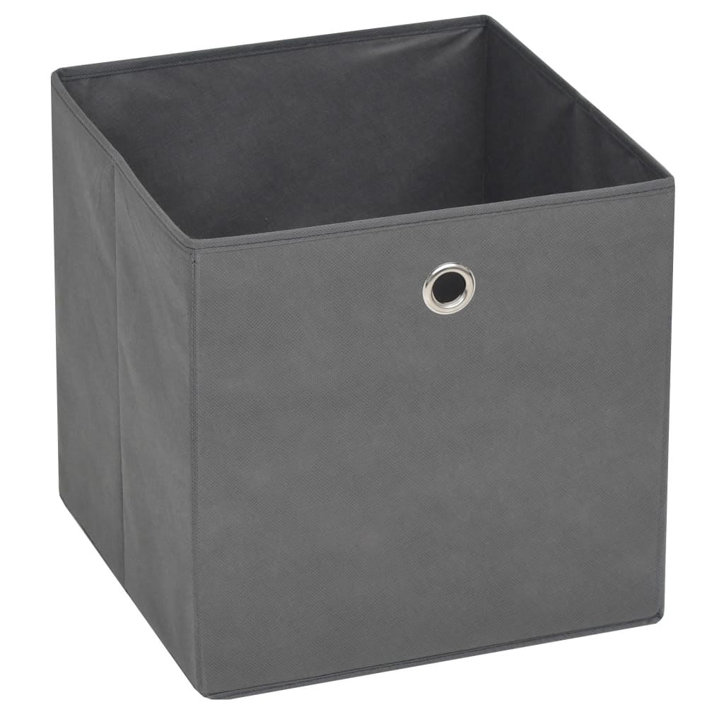 Storage Boxes 10 pcs. Non-Woven Fabric 32 x 32 x 32 cm Grey
