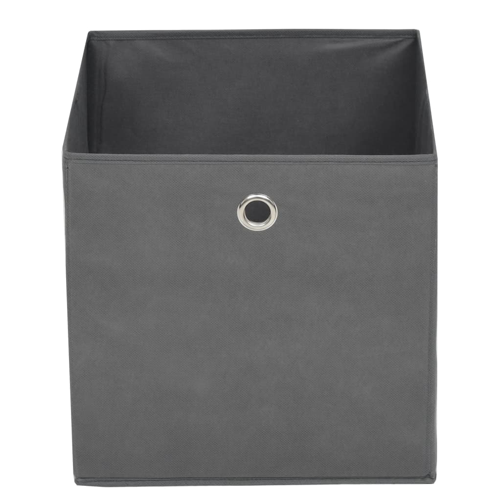 Storage Boxes 10 pcs. Non-Woven Fabric 32 x 32 x 32 cm Grey