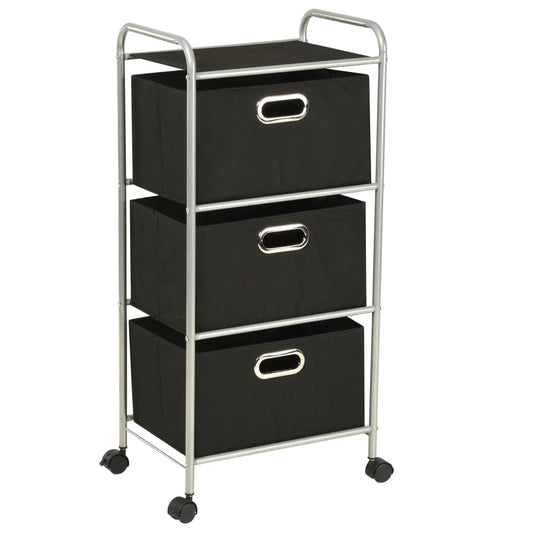 Shelf with 3 storage boxes steel and non-woven fabric