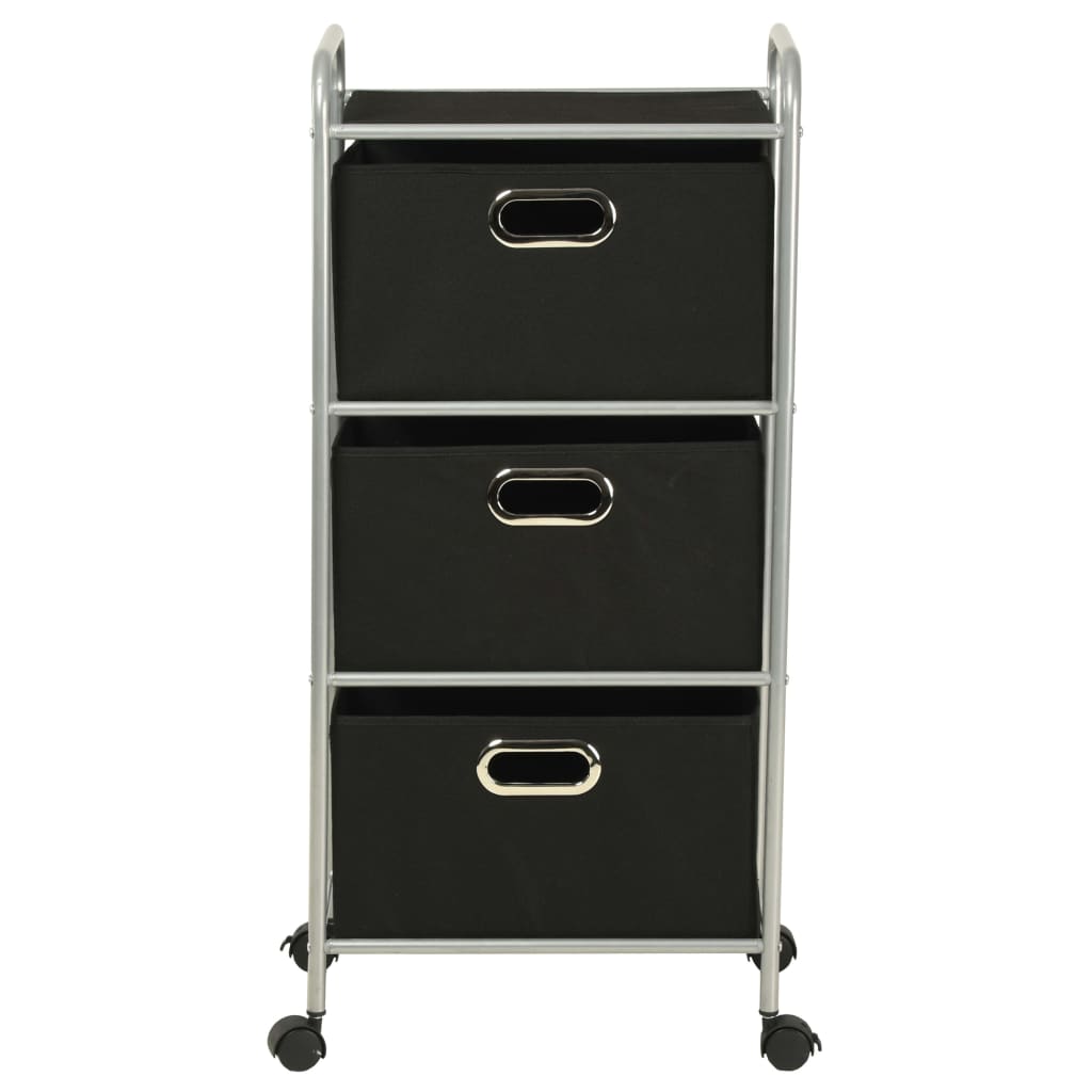 Étagère avec 3 boîtes de rangement en acier et intissé