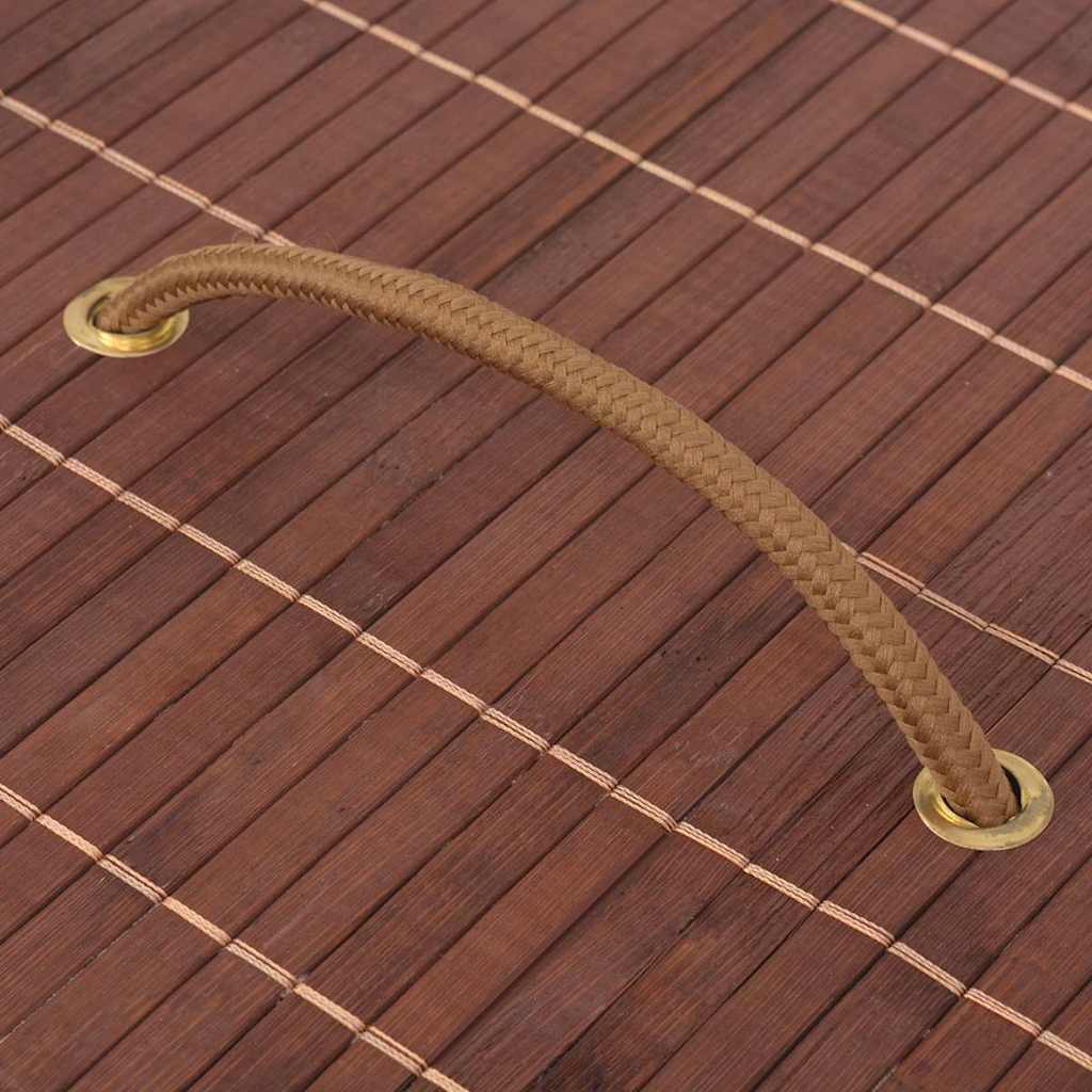 Bamboo Laundry Basket Oval Brown