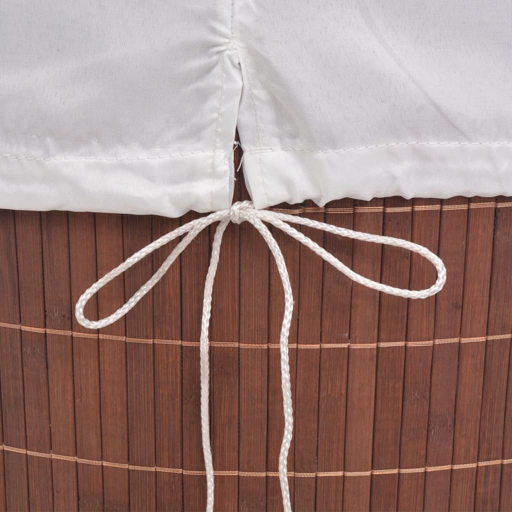 Bamboo Laundry Basket Oval Brown