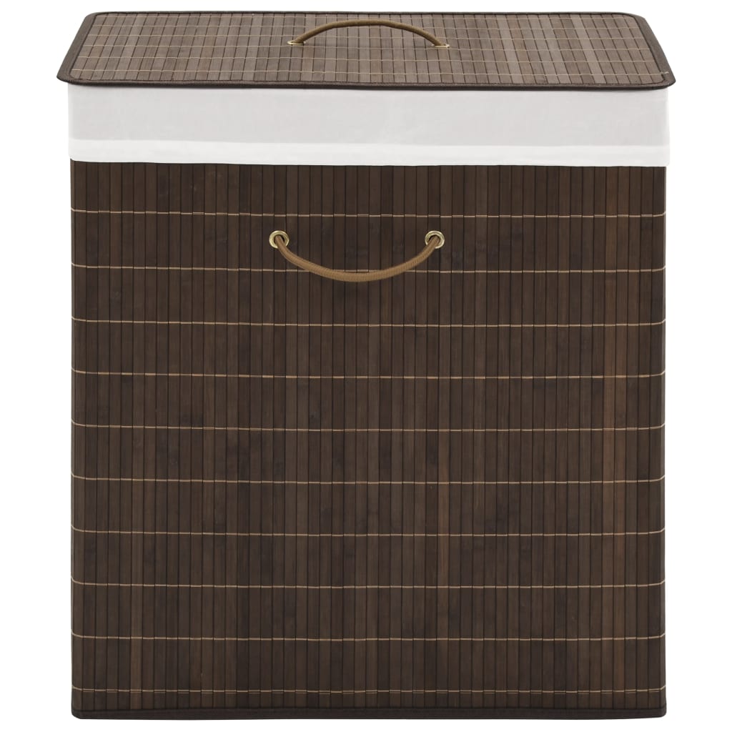Panier à linge en bambou Rectangulaire Marron foncé