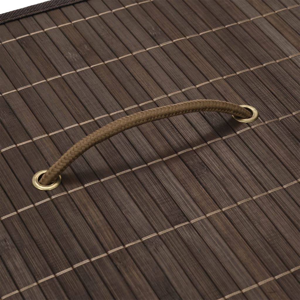 Panier à linge en bambou Rectangulaire Marron foncé