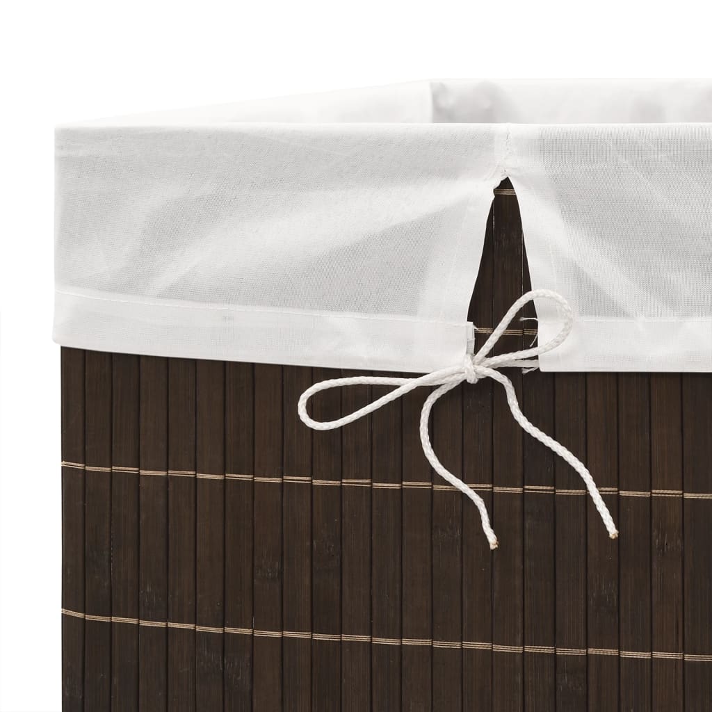 Panier à linge en bambou Rectangulaire Marron foncé