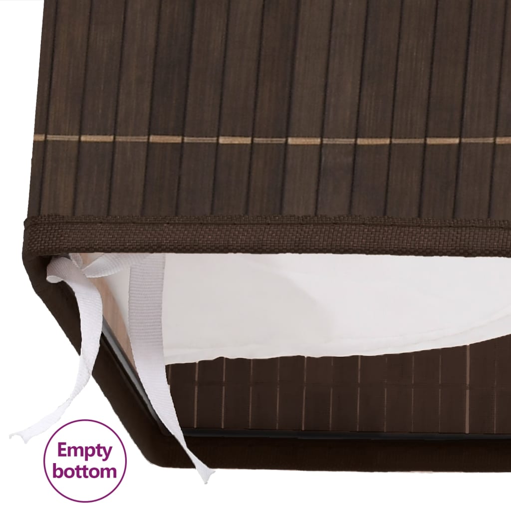 Panier à linge en bambou Rectangulaire Marron foncé