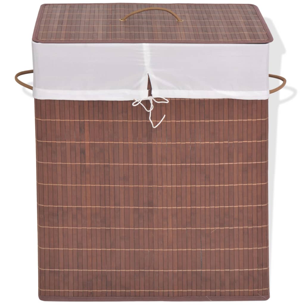 Panier à linge en bambou Rectangulaire Marron