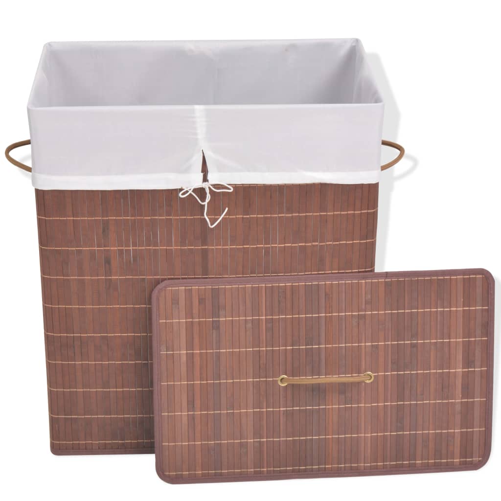 Panier à linge en bambou Rectangulaire Marron