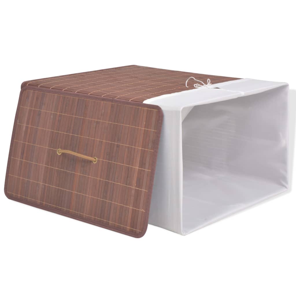 Panier à linge en bambou Rectangulaire Marron