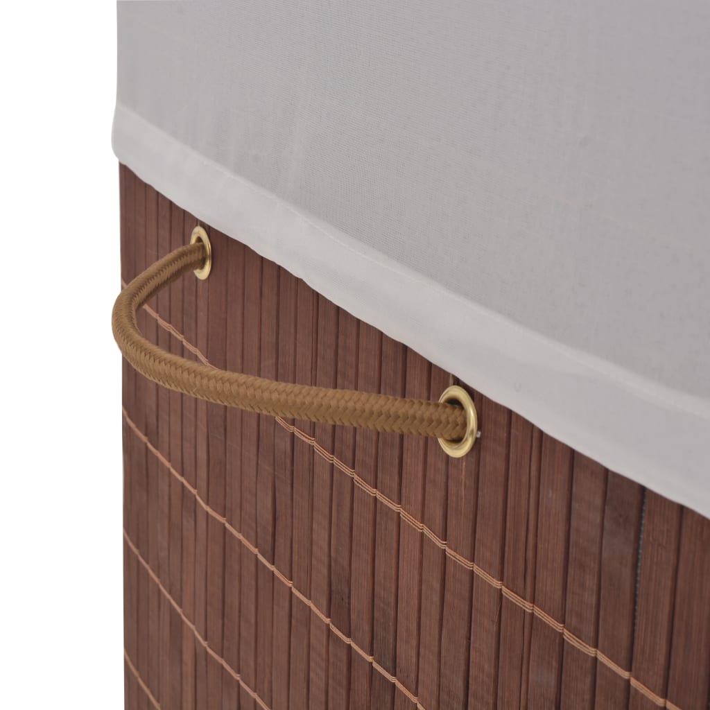 Panier à linge en bambou Rectangulaire Marron