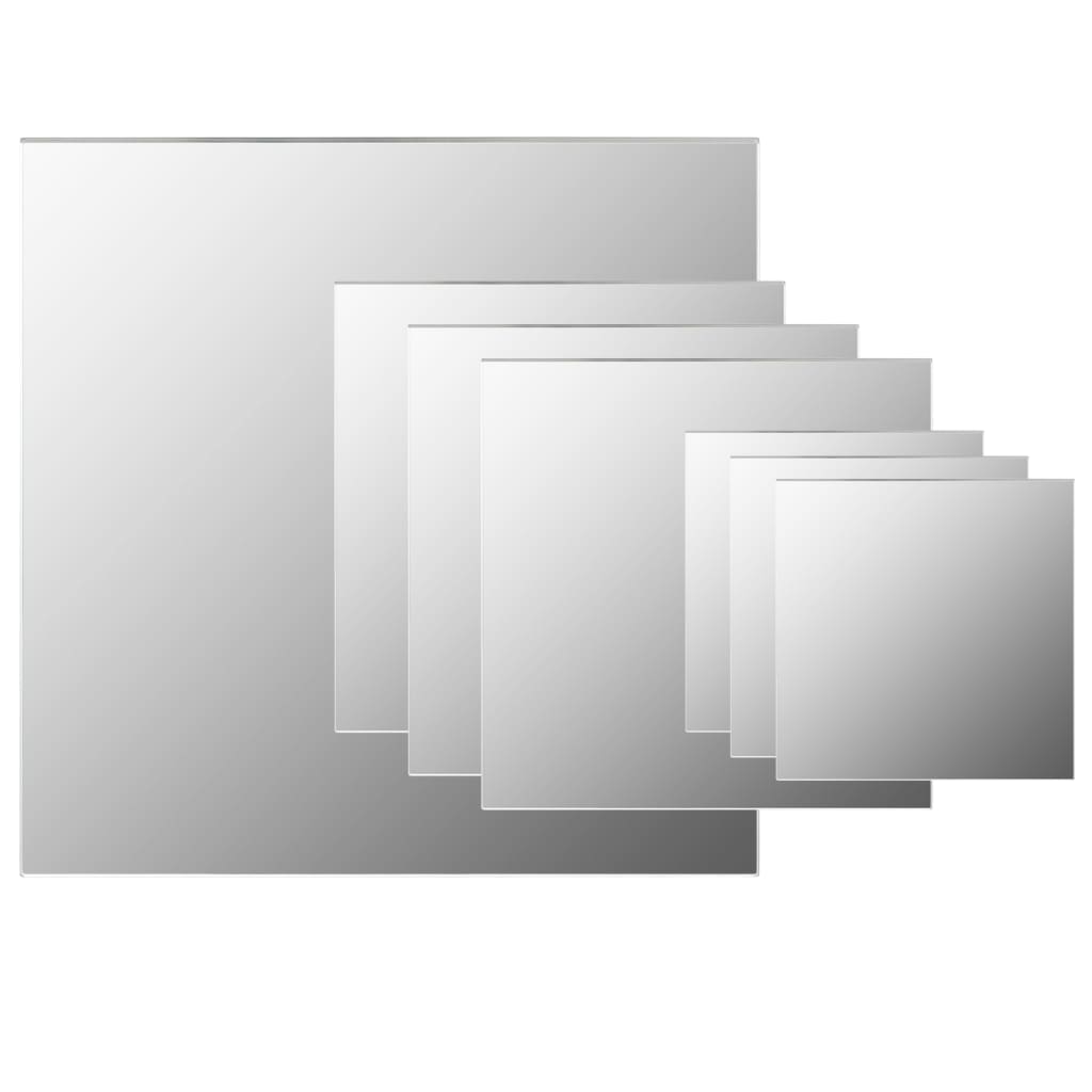 7-Piece Square Wall Mirror Set Glass