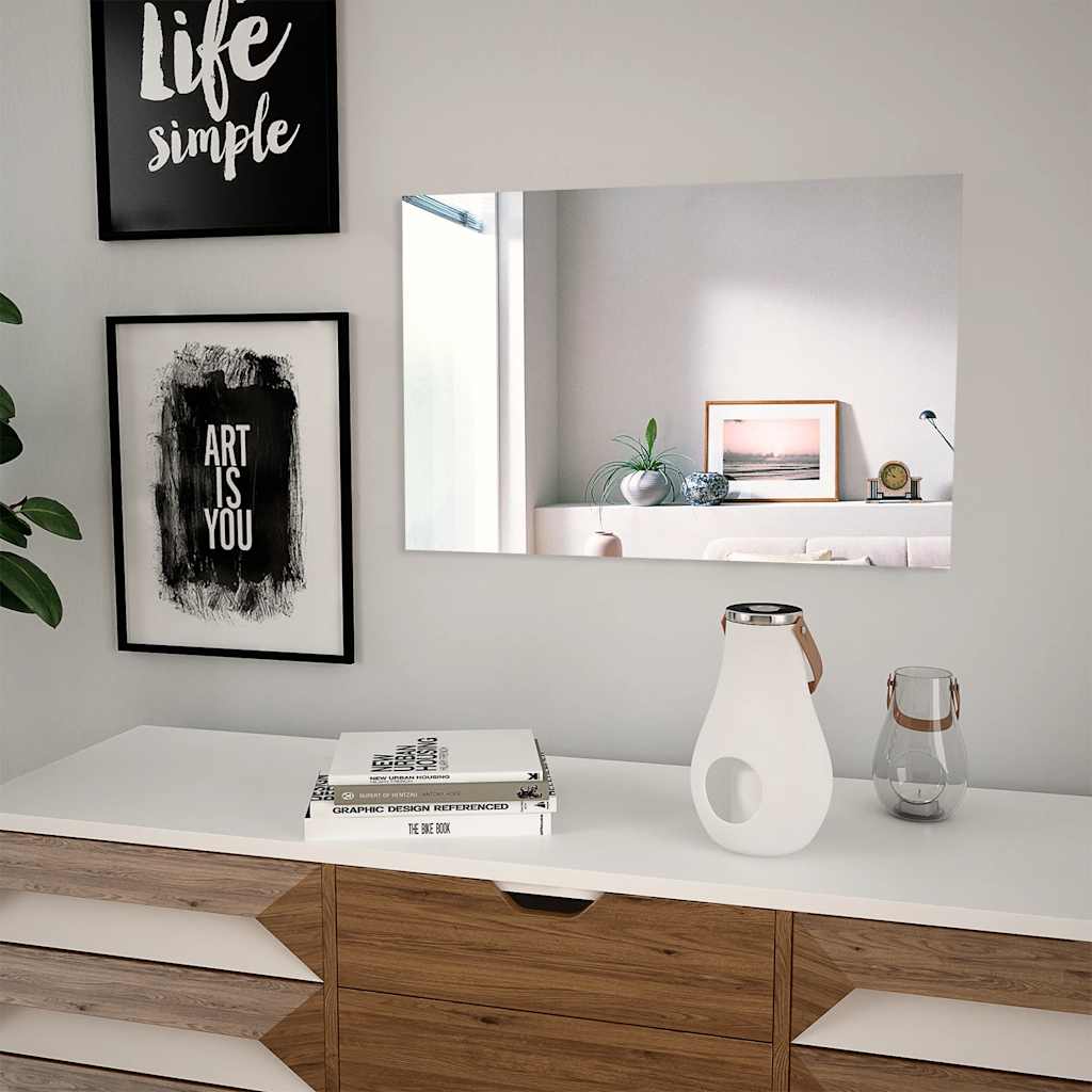 Wall Mirror 60 x 40 cm Rectangular Glass