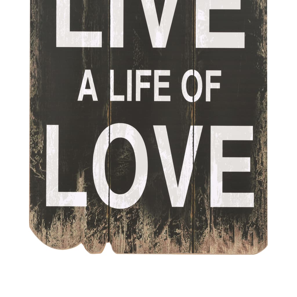 Wall-mounted coat rack with 6 hooks 120 x 40 cm "LOVE LIVE"