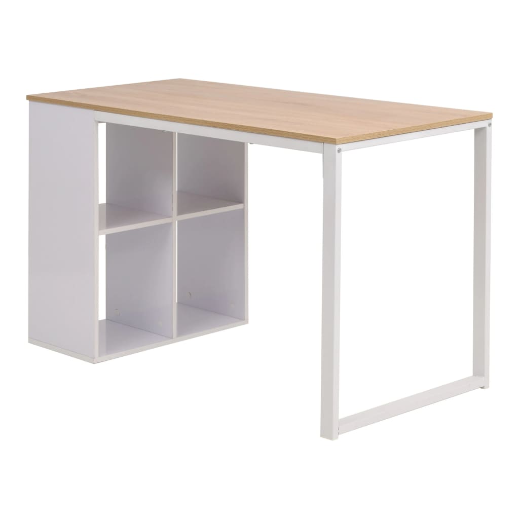 Desk 120×60×75 cm Oak Brown and White