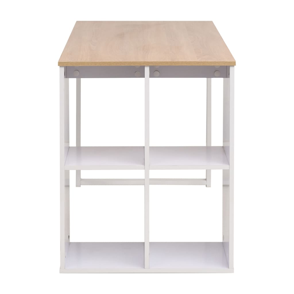 Desk 120×60×75 cm Oak Brown and White