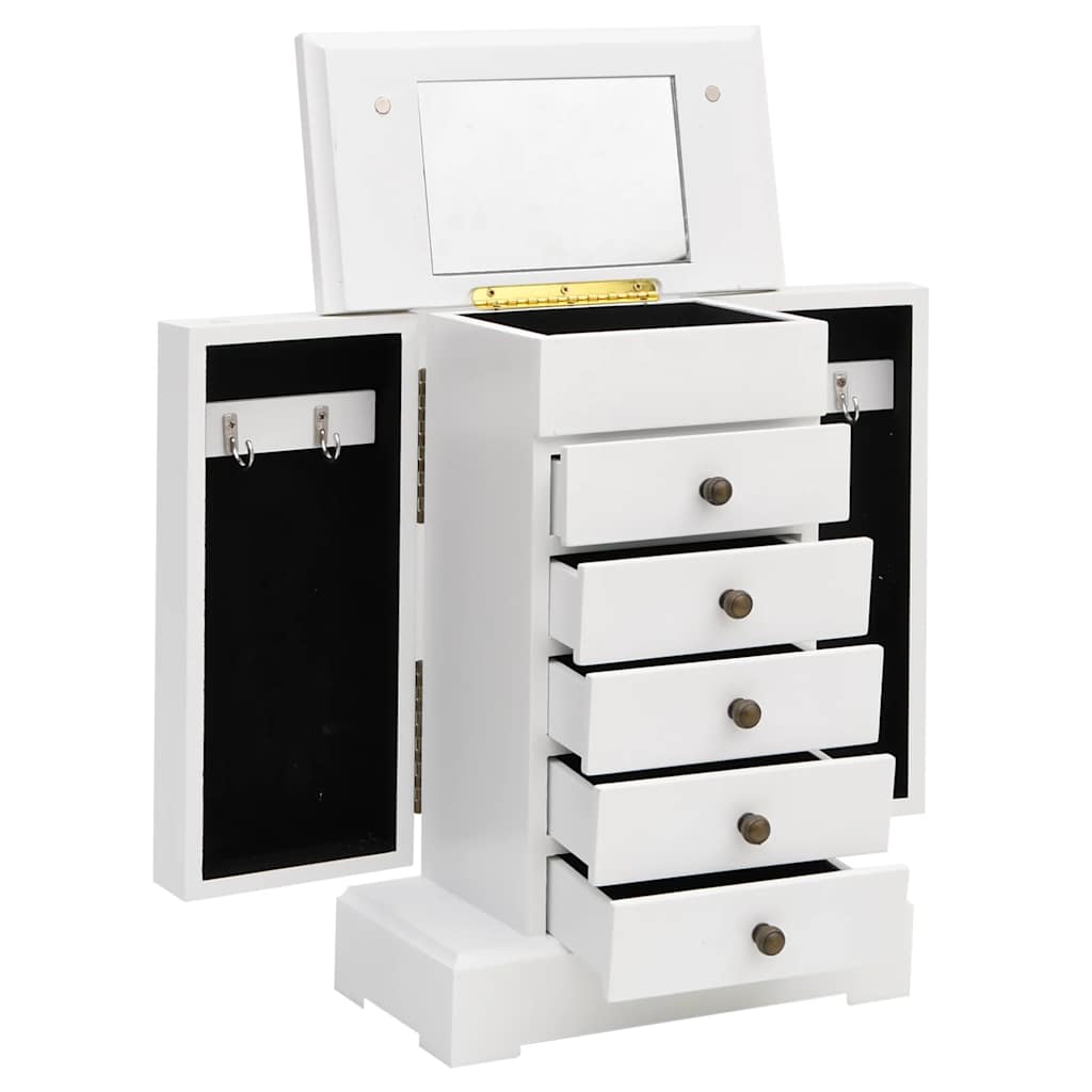 Boîte à bijoux avec miroir MDF 25 x 13,5 x 34 cm