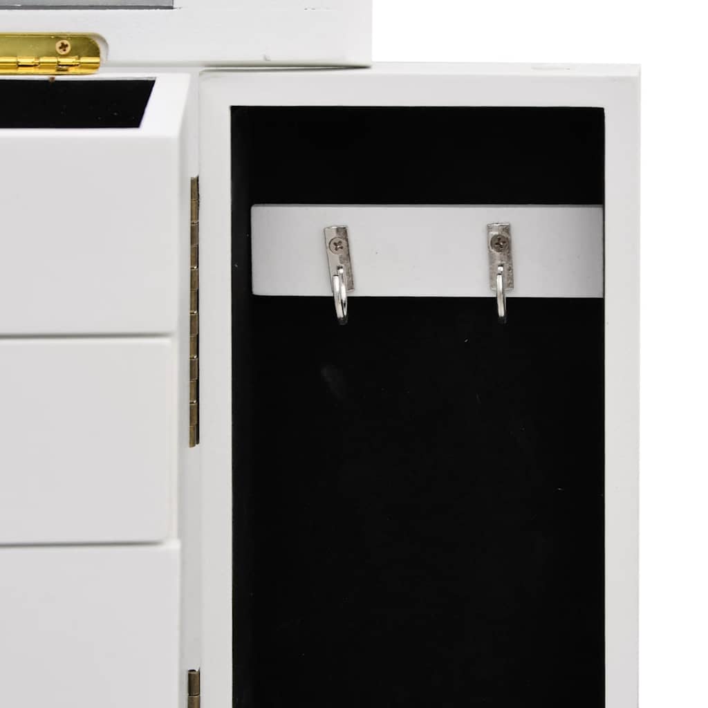 Boîte à bijoux avec miroir MDF 25 x 13,5 x 34 cm