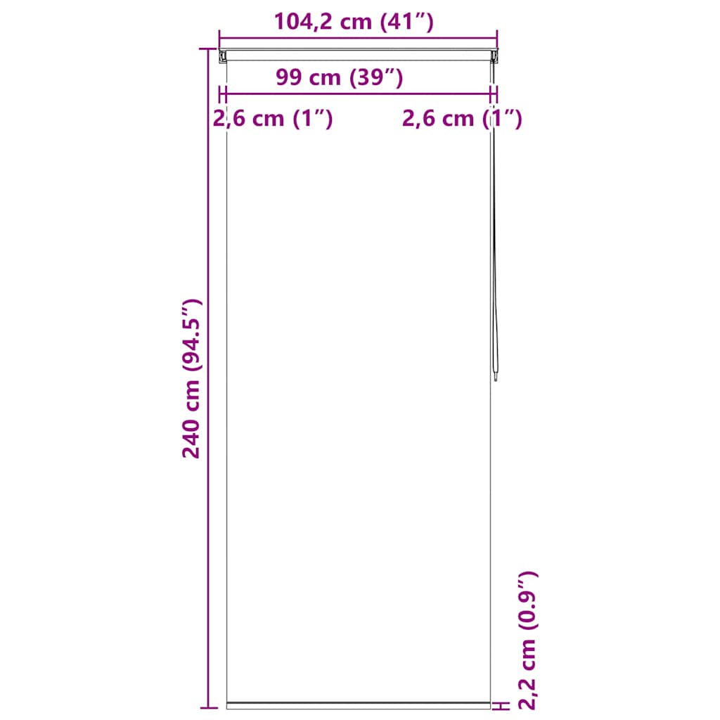 Store de douche 100x240 cm Motif bulles