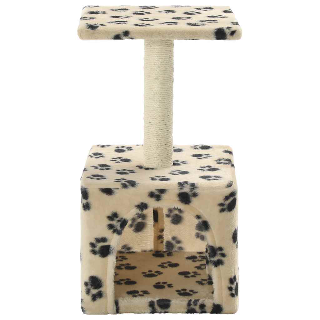 Katzen-Kratzbaum Sisal 55 cm Beige Pfoten-Aufdruck
