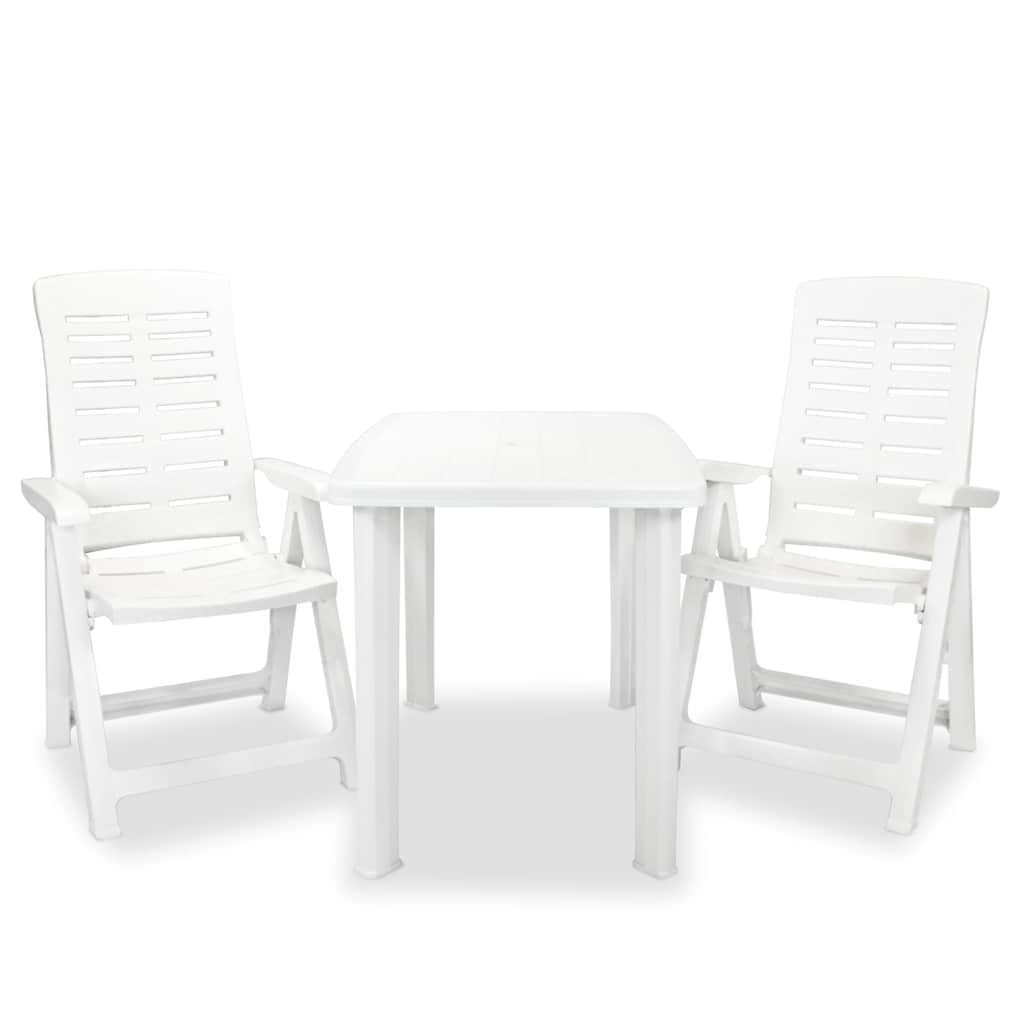 3-tlg. Bistro-Set Kunststoff Weiß