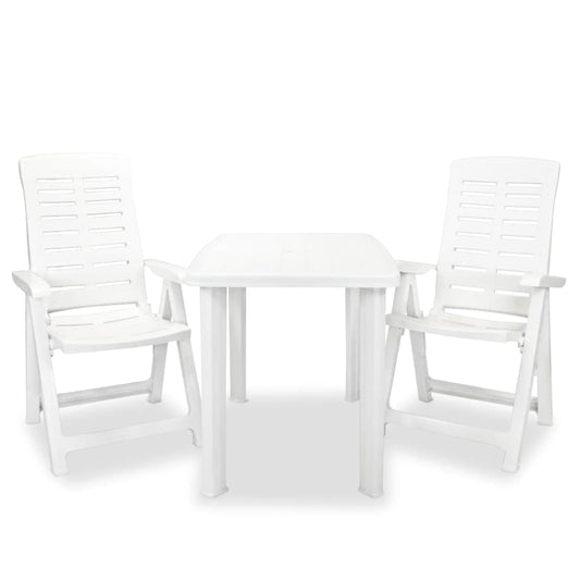 3-tlg. Bistro-Set Kunststoff Weiß