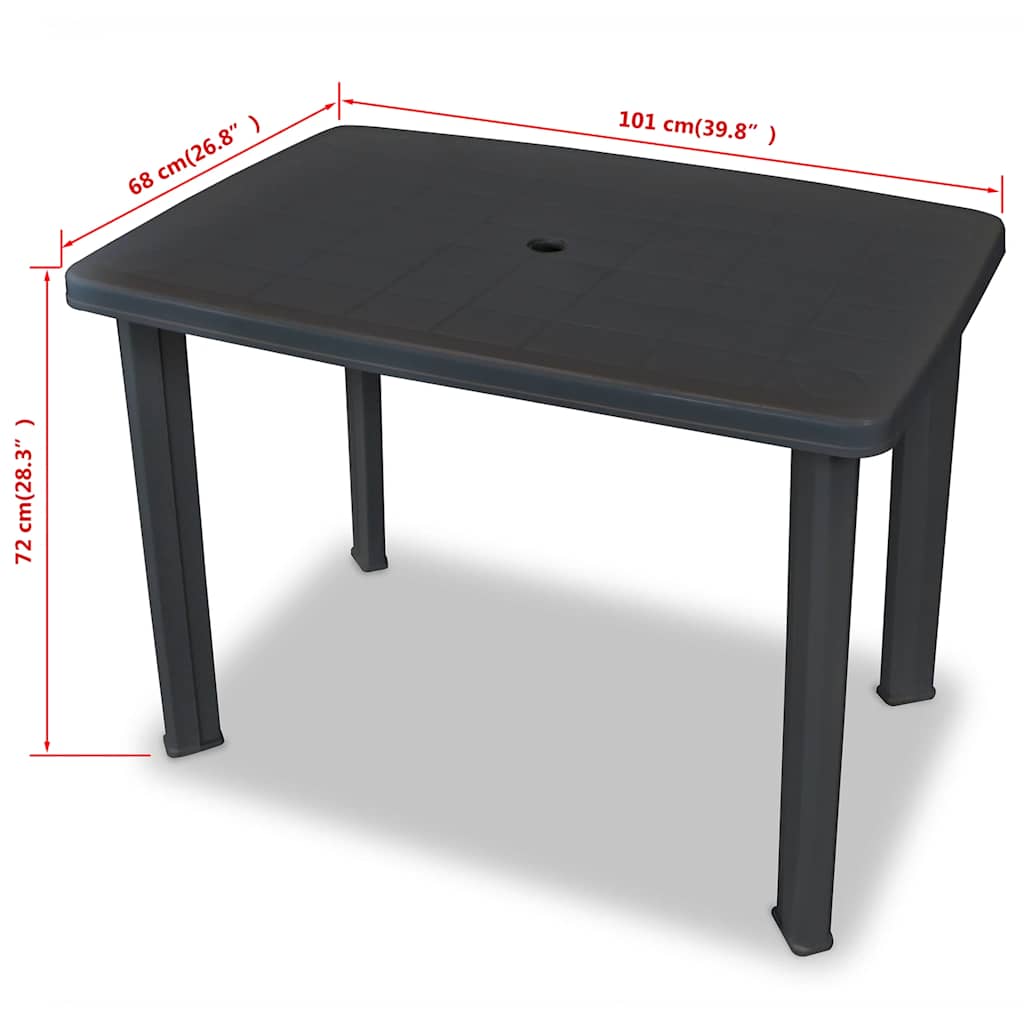 3-tlg. Bistro-Set Kunststoff Anthrazit
