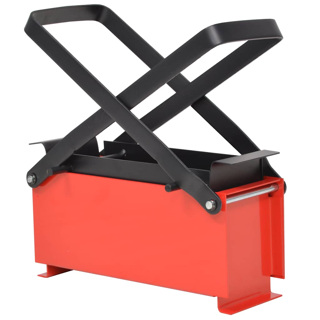 Papierbrikettpresse Stahl 34x14x14 cm Schwarz und Rot