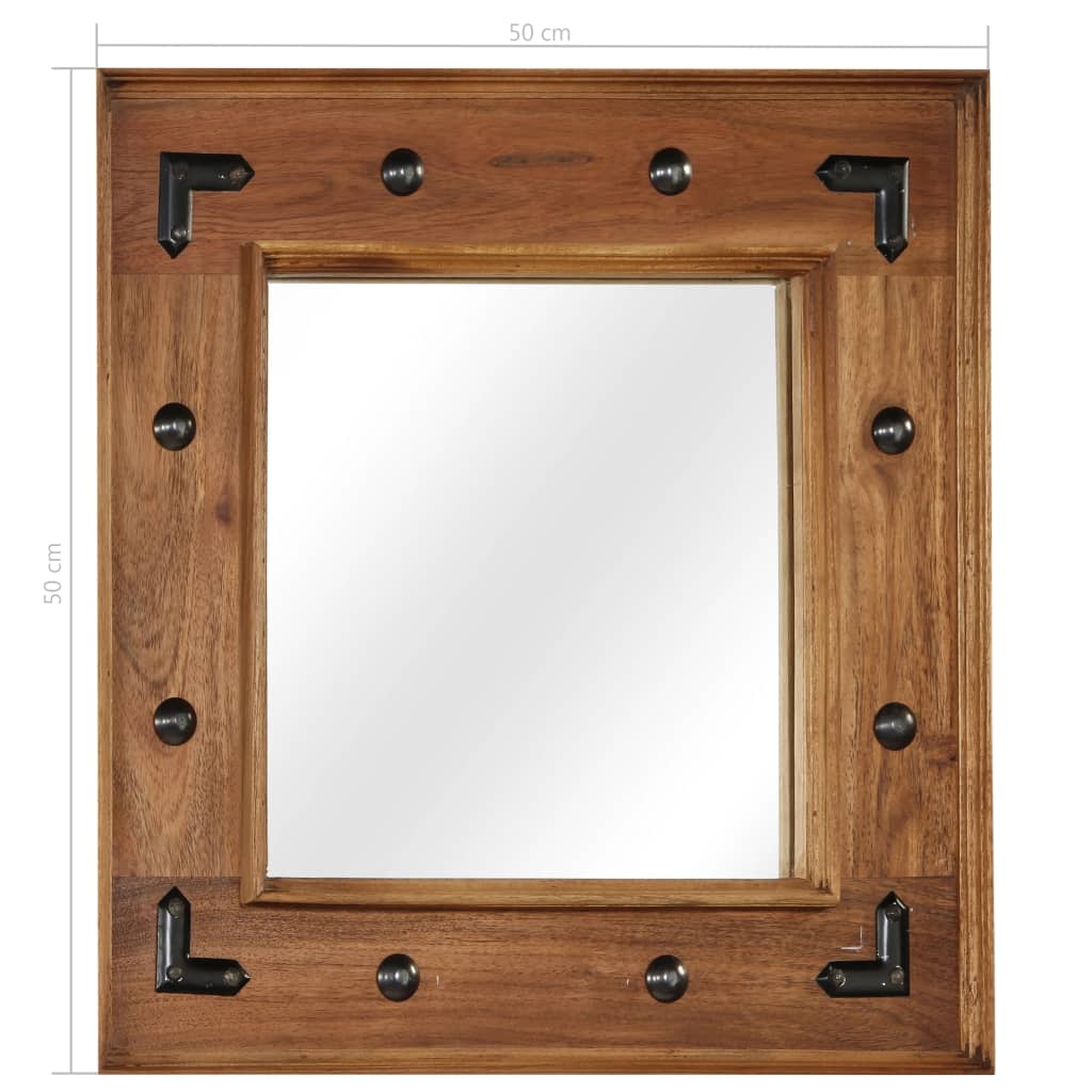 Miroir en acacia massif 50x50 cm