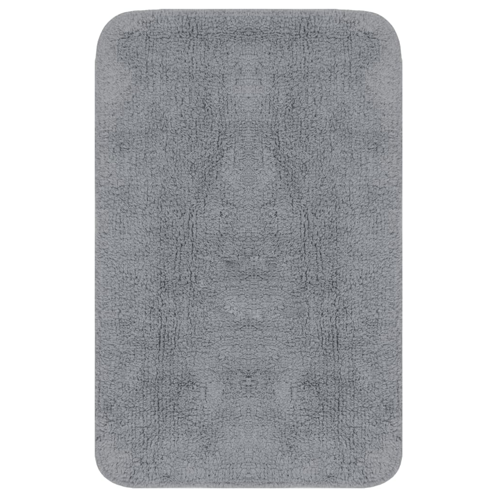 Badematten-Set 3-tlg. Stoff Grau