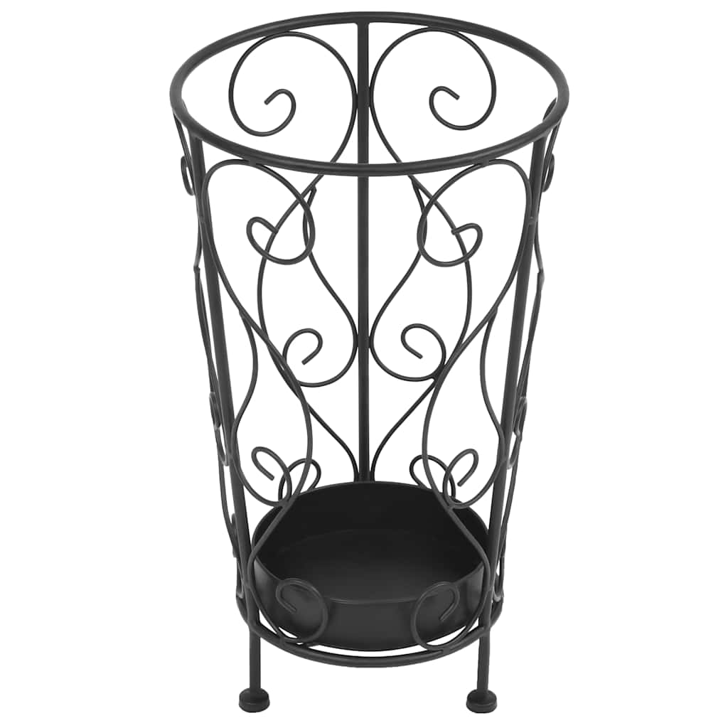 Umbrella Stand Vintage Style Metal 26 x 46 cm Black