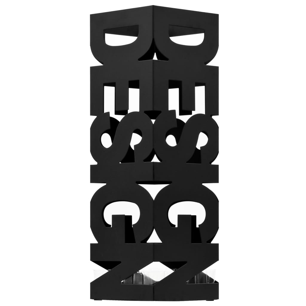 Porte-parapluies design en acier noir