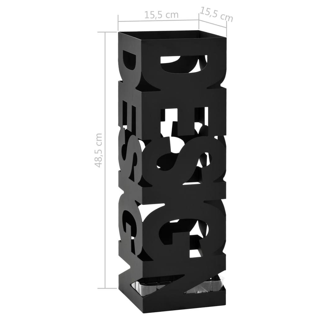Porte-parapluies design en acier noir