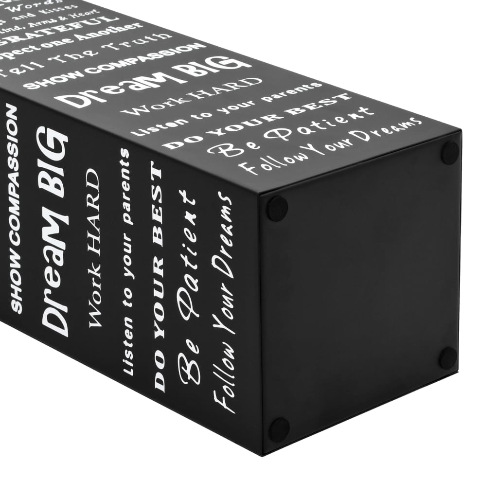 Porte-parapluies texte en acier noir