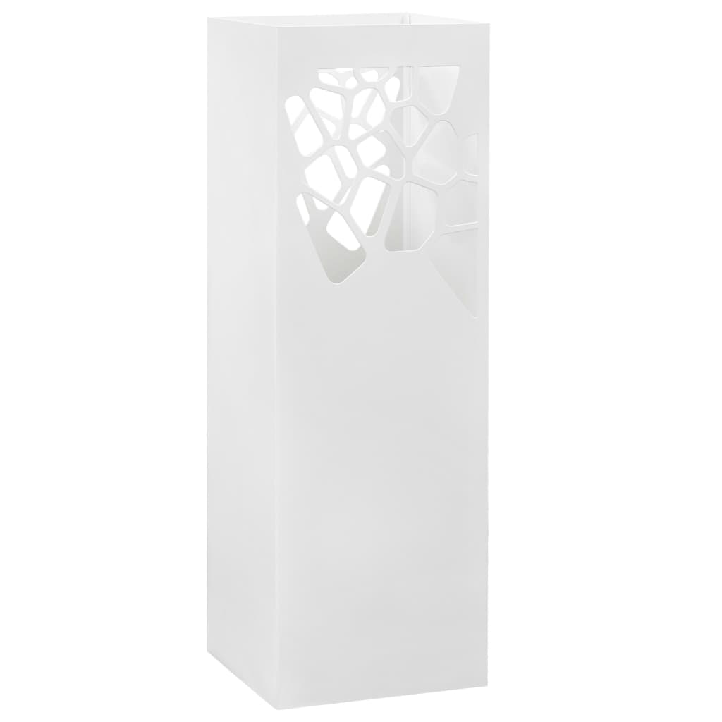 Umbrella Stand Stones Design Steel White