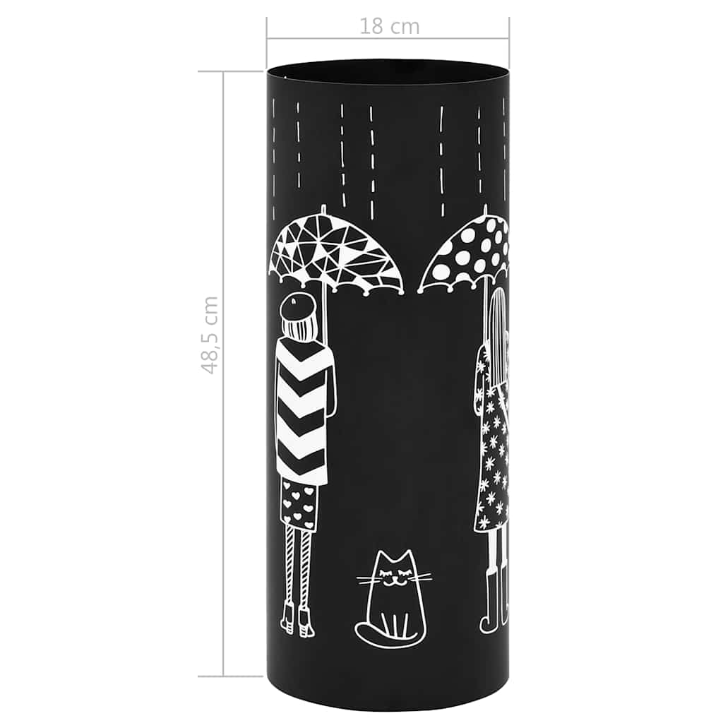Porte-parapluies design femme acier noir