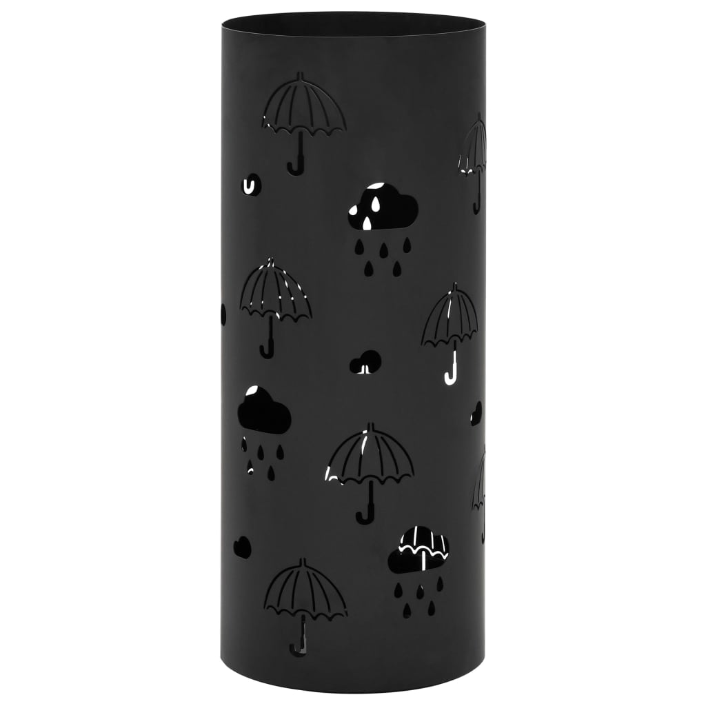 Umbrella Stand Umbrella Motif Steel Black