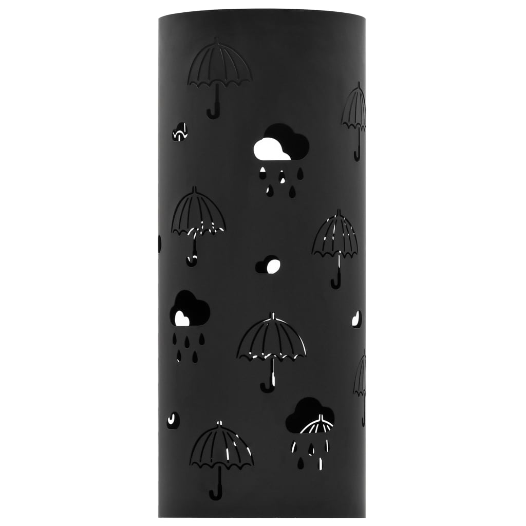 Umbrella Stand Umbrella Motif Steel Black
