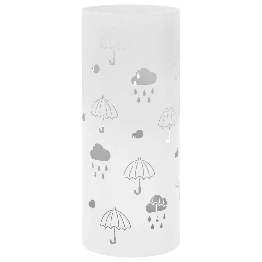 Porte-parapluie motif parapluie acier blanc