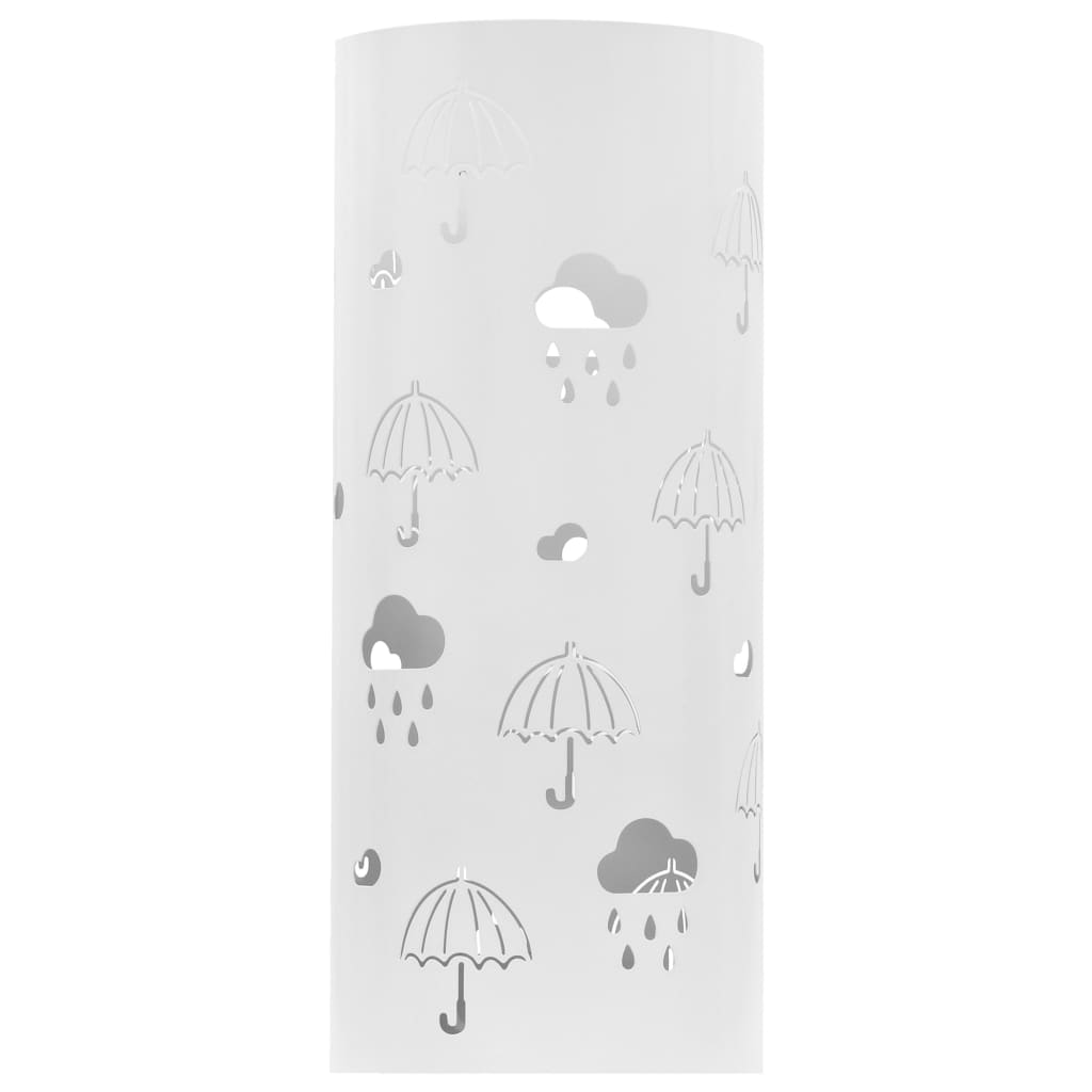 Porte-parapluie motif parapluie acier blanc