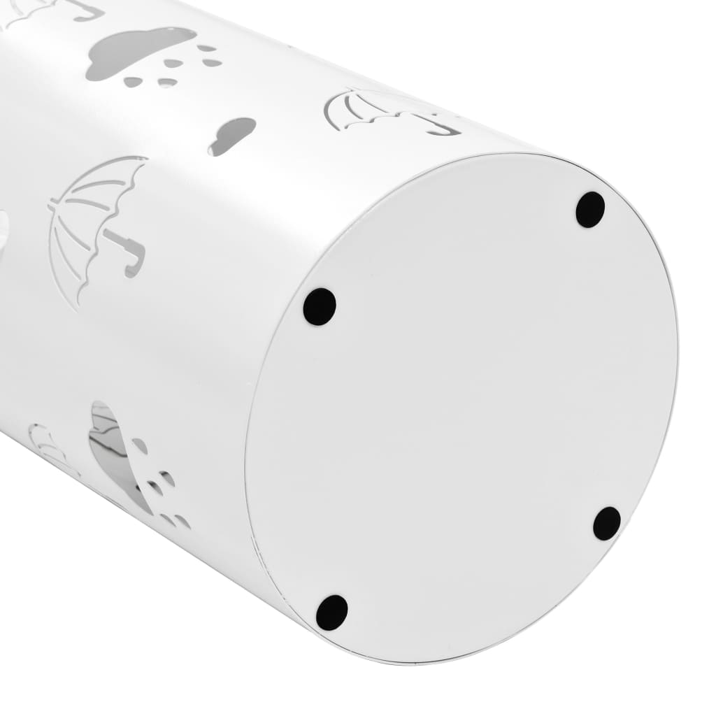 Porte-parapluie motif parapluie acier blanc