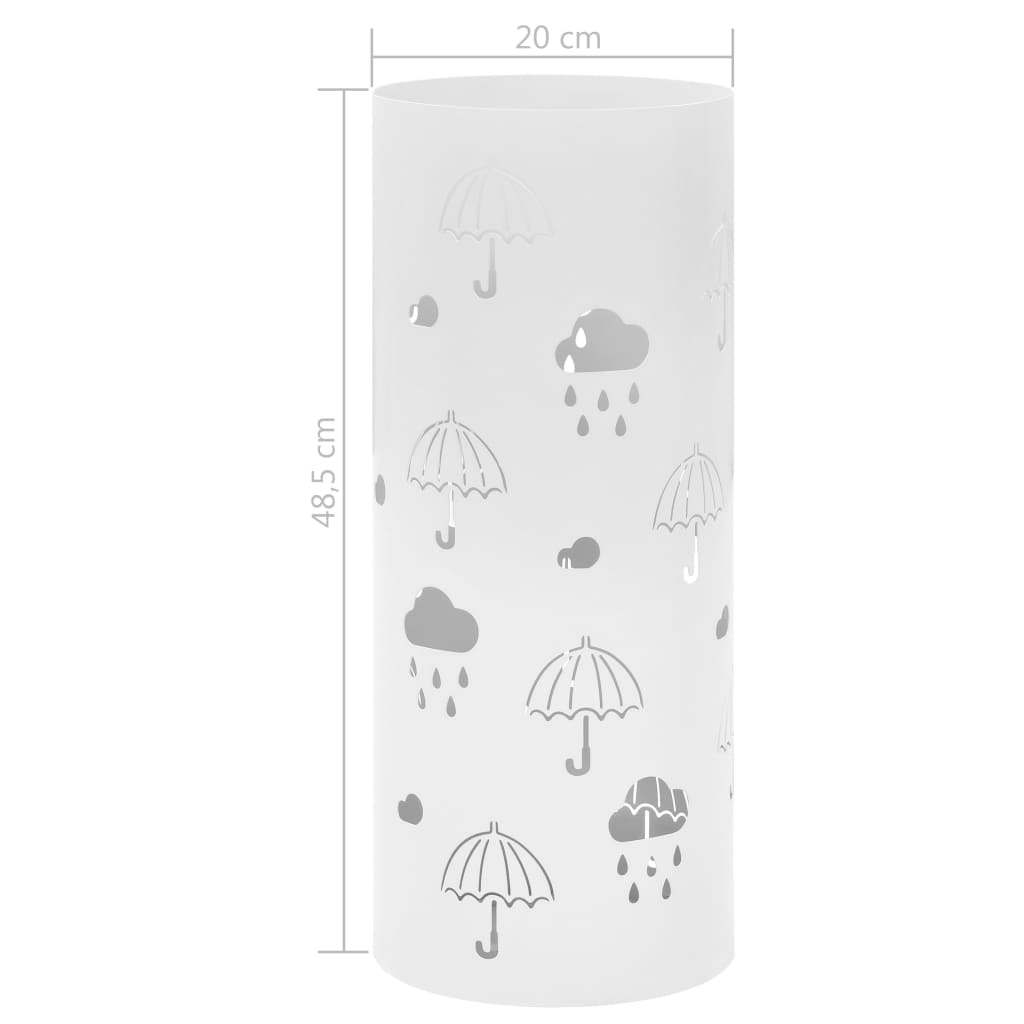 Porte-parapluie motif parapluie acier blanc