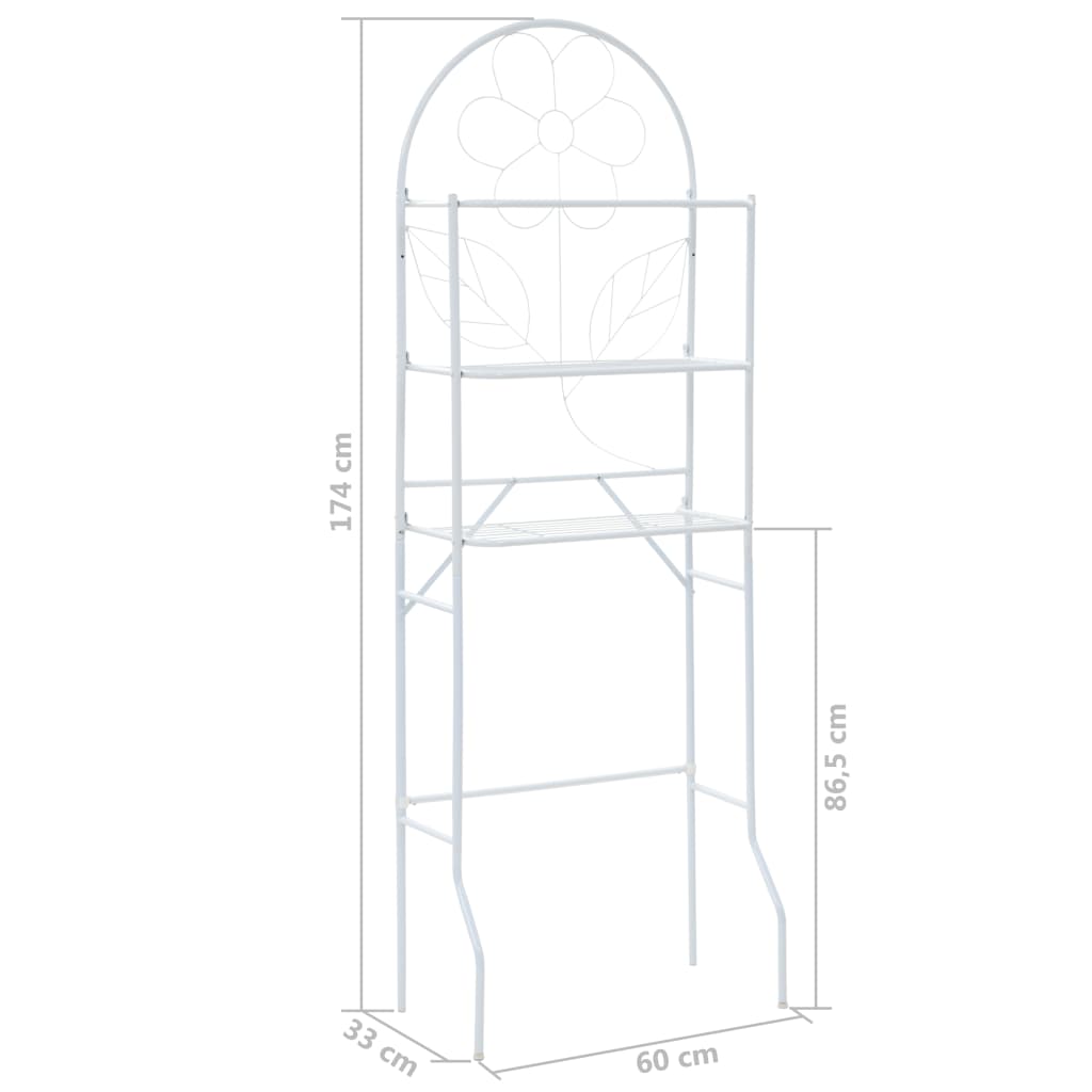 Toilet Shelf White 60x33x174 cm